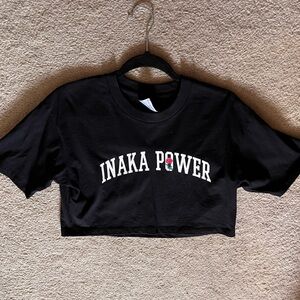 Inaka Power Rose Crop Tee - Black